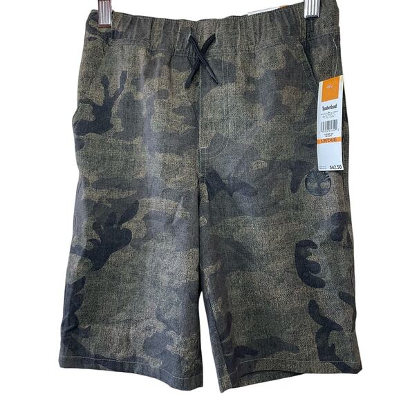 NWT Timberland Youth Camo Play Shorts W/ Drawstring Elastic Waist Size S (8) - Picture 1 of 8